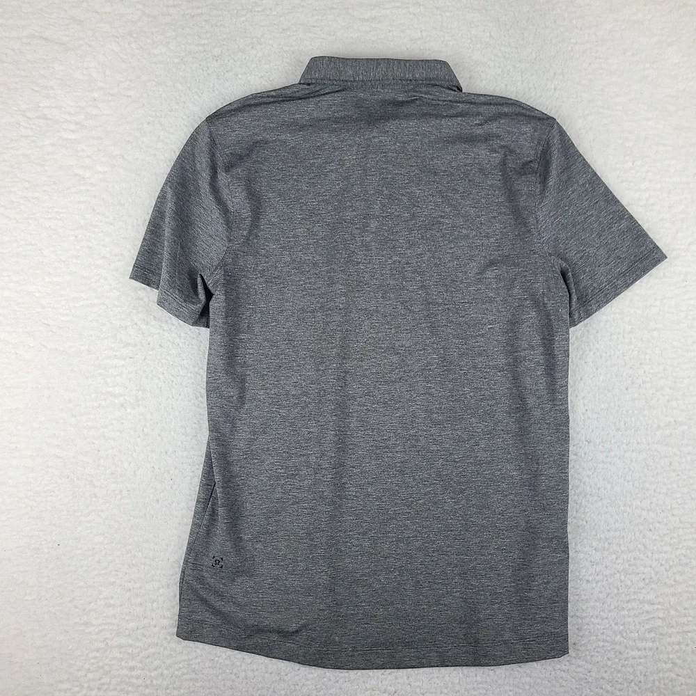 Lululemon Polo Shirt Mens Small Gray Evolution Golf Performance Short Sleeve
